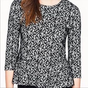 J. Crew Lace Overlay Peplum Top